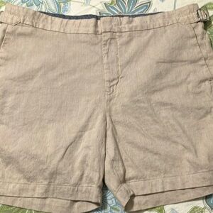 Michael Kors Tan Linen Blend Men Shorts 38 adjustable buckles